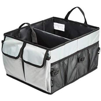 Amazon Basics - Organizador de maletero con diseño plegable para coches, todocaminos y camiones - Gris