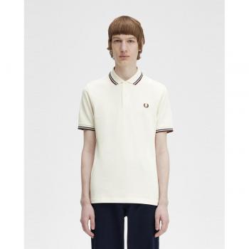 Fred Perry Modern Polo with Laurel Crown Logo, White, Male, Size: S