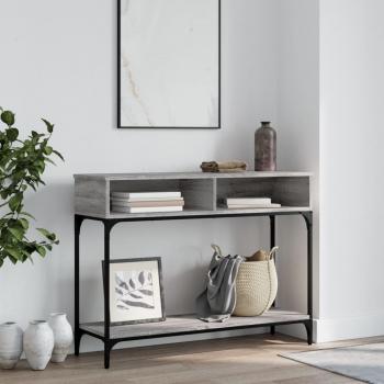 Mesa consola de madera multicapa gris Sonoma 100x30,5x75 cm