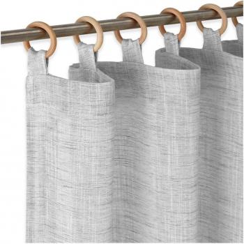 Cortina visillo semitransparente gris 140x260 cm