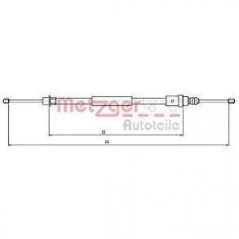 Cable de freno de mano Metzger trasero derecho para Peugeot 406