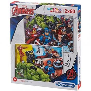 Clementoni - 2 Puzzles infantiles de 60 piezas Avengers, puzzle infantil a partir de 5 años