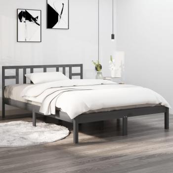 Cama de madera maciza de pino gris 120x200 cm