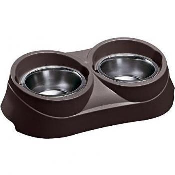 Ferplast Duo COMEDERO Doble Feed 1L 38,5X20X9CM Gris, 38.5 x 20 x 9 cm