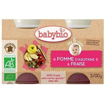 Babybio Petits pots pomme fraise 2x130g