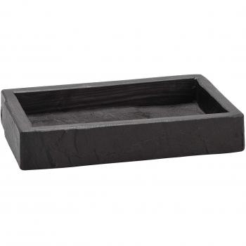 ANDREA HOUSE - Jabonera Rectangular de Pizarra Natural Negra 13,5x9,5x2,5cm