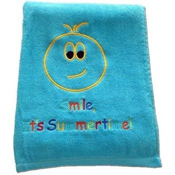 TOALLA DE PLAYA GRANDE DE PERRO DE PELUCHE CON DISEÑO DE RUGS DE BAÑO SMILE 100% ALGODÓN 400GSM - NARANJA