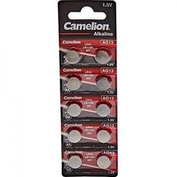 Camelion pilas botón alcalina AG13/LR44//357/SR44W/GP76A/G13 1,5 V 0% mercurio/HG gratuito 10er ampolla