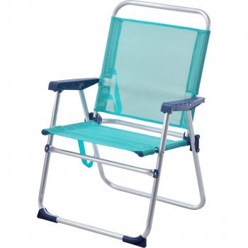 Silla Playera Plegable de Aluminio con Tela Texilene Azul Claro (1/2/4 Unidades)