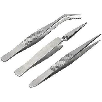 Revell- Set de 3 Pinzas, Color Plateado