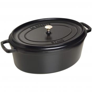 Staub Oval Cast Iron Cocotte 33 cm Black