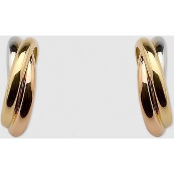 Pendientes de oro tricolor con incrustaciones de diamantes en El Corte Inglés