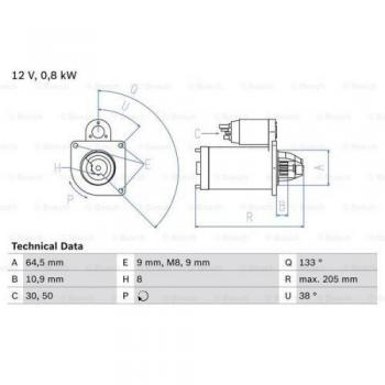 Motor de Arranque Bosch 986024210 - Tipo: Motor de arranque, Marca: Bosch, Número de pieza: 0 986 024 210