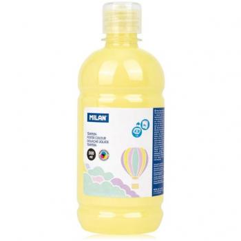 Tempera 500ml amarillo pastel con tapón dosificador y secado rápido (6 unidades)