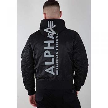 Alpha Industries MA-1 ZH Bomber Jacket with Back Print - Black/Reflective, Size 3XL