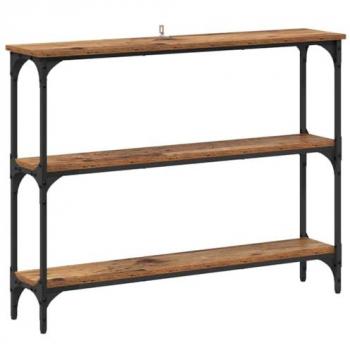 Mesa Consola con Estante de Madera Vieja 100 x 22.5 x 75 cm