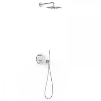 Kit de Grifo Termostático Empotrado de 2 Vías para Ducha Color Cromo - TRES 26225004