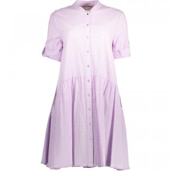 Kocca Pink Cotton Shirt Dress - L, Short Sleeve, Round Neckline