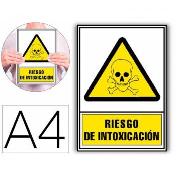 Pictograma archivo 2000 riesgo de intoxicación PVC amarillo luminiscente 210x297 mm