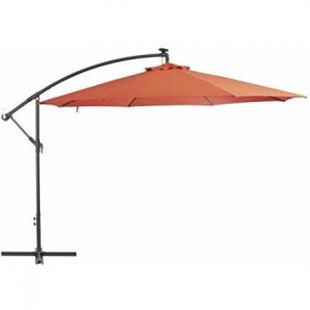 Terracotta Cantilever Garden Parasol with Aluminium Pole, 350 cm, UV Protective Fabric