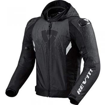 Chaqueta de moto textil para hombre Revit Quantum 2 H2O Negra-Gris tamaño S