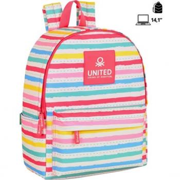 Mochila para portátil Benetton Rayitas 40x31x16 - Safta