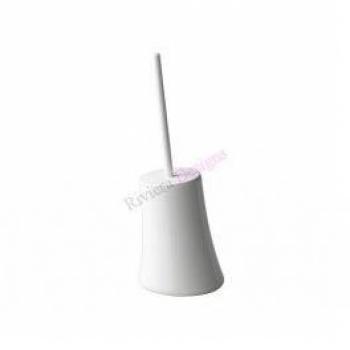 Escobillero de Baño Flou Blanco Gedy - 36x12,6 cm, Resina Termoplástica, Diseño Moderno