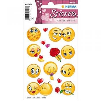 Etiqueta decorativa engomada Seda Multicolor Magic Love Faces 84x120 mm - 1 hoja
