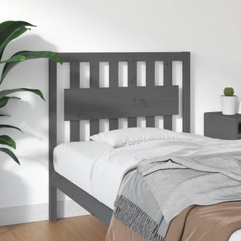 Cabecero para cama de madera maciza de pino gris 95,5x4x100 cm