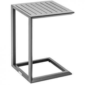 Mesa auxiliar de jardín cuadrada Evasion gris grafito 38 x 38 cm - Hespéride