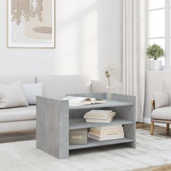 Mesa de centro de madera de ingeniería 80x50x50 cm en color blanco, negro y roble sonoma, con diseño auxiliar para salón o comedor