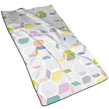 Hexomania Pattern Toalla de baño de Microfibra Suave Toallas de Cocina de baño de Mano 27.5 X 17.5 Pulgadas Toallitas súper absorbentes Limpieza de Platos Accesorios de la habitación del hogar Paño