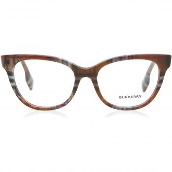 Burberry BE2375 Evelyn 3966 Gafas de Vista Acetato Marrón Transparente Ojo de Gato 51mm para Mujer