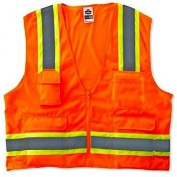 Ergodyne GloWear-S/M (classe 2 deux inspecteurs à manches Orange