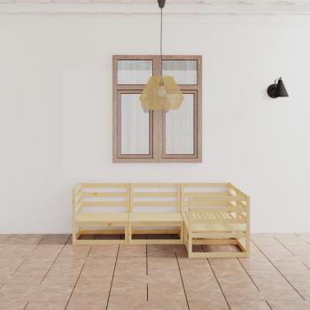 Juego de muebles de jardín 4 piezas de madera maciza de pino