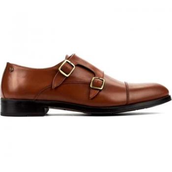 Zapatos de Hombre Martinelli en color marrón con doble hebilla cognac y cordones de piel EMPIRE 1492