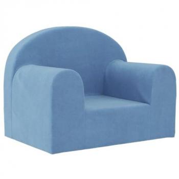 Sofá para niños felpa suave azul Vidaxl