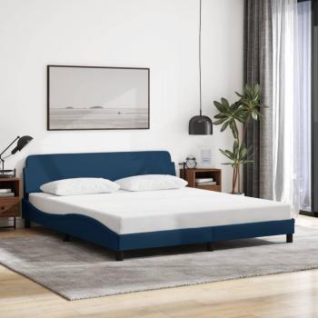 Estructura de cama con cabecero de tela azul 180x200 cm sin colchón Vidaxl