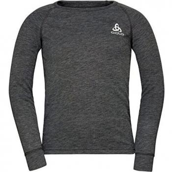Camiseta interior Odlo Active Warm Eco de manga larga para niños, color gris, modelo Bl Crew Neck, talla 104
