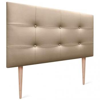 Cabecero Acolchado Capitone 8cm de Grosor Tapizado en Polipiel Champán 105x115cm para Camas Individuales y Matrimonio