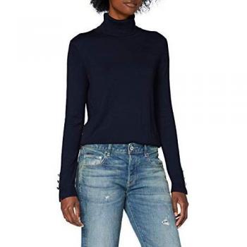 Vero Moda VMMILDA LS Rollneck Button Slit BLOU Boo Suter Pulver, Navy Blazer/Detalle: W. Botones de Oro Claro, S para Mujer