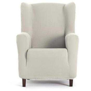 Funda para Sofá Eysa BRONX Blanco 80 x 100 x 90 cm, Funda de sillón orejero bielástica crudo 70 - 90 cm, EYSA Fundas de sofá mod/8 ore