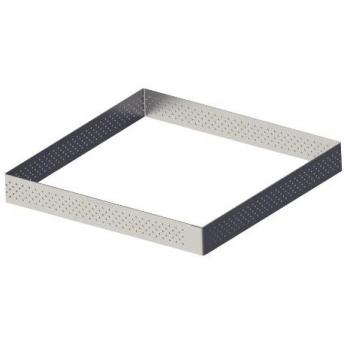 Círculo Cuadrado Perforado de Acero Inoxidable De Buyer - 20 cm x 20 cm, Altura 2 cm, Tecnología AIR SYSTEM para Cocción Rápida y Homogénea