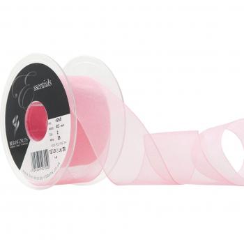 Cinta de tela supertransparente Berisfords de 40 mm x 25 m, color rosa