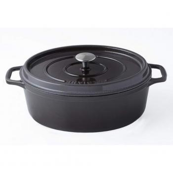 Cocotte Ovalada de Hierro Fundido Esmaltado Invicta 29 cm Taupe - Compatible con Inducción y Todos los Fuegos