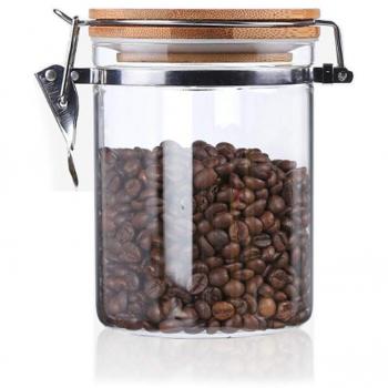 Usmascot Botes para Alimentos, Vidrio Alto de Borosilicato Cilindro Hermético Almacenamiento de Alimentos Envase Frasco, Tarro con de Vidrio, Tapa de Bambú & Anillo de Sellado de Silicona