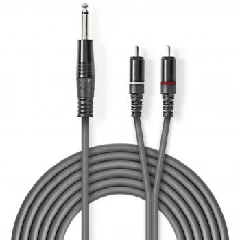 Cable de audio Nedis 6.35mm M-2X RCA M 1.5m Gris