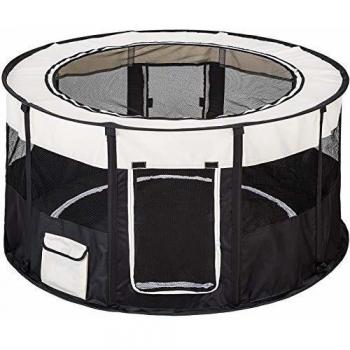 Parque Infantil Plegable para Cachorros Carola - 8 Ventanas de Malla, 2 Puertas, Gran Abertura Superior, Incluye 2 Bolsas para Accesorios