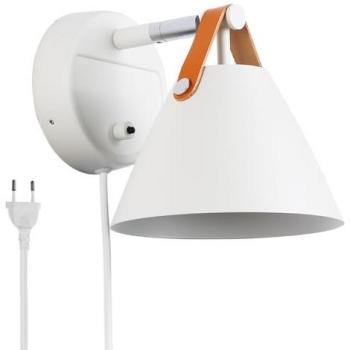 Aplique de Pared LED Ellen de Cuero con Cable e Interruptor - Blanco, Casquillo GU10