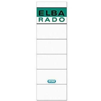Elba Rado - Bolsa de 10 etiquetas autoadhesivas para archivadores y revisteros anchas, color blanco